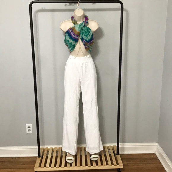 Abbeline Pants - White Wide leg pants